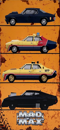 Mad Max Cars OF the Movie Retro Metal Sign - 380 x 810mm