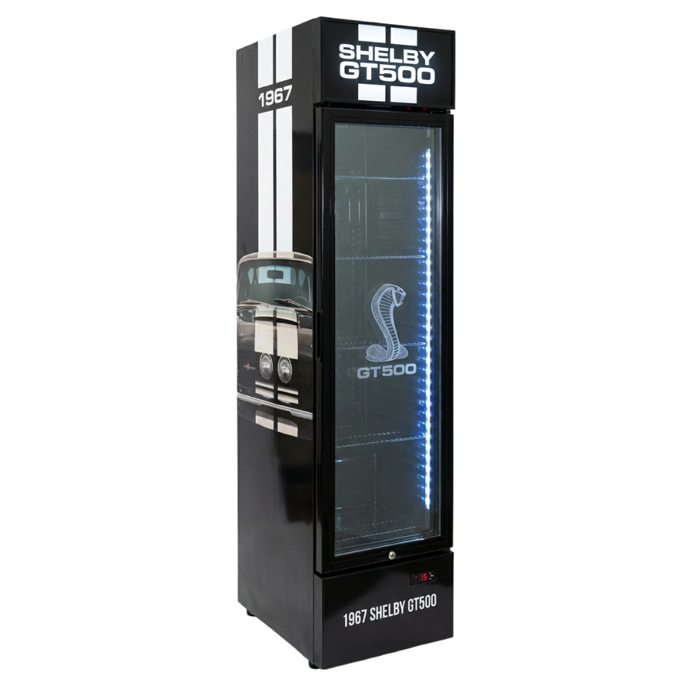 Custom Branded Bar Fridge | 160L Retail Wall — branded example: 160l - Custom Vinyl Wrapped Branded Fridge - Example 23