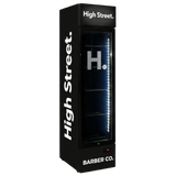 Custom Branded Bar Fridge | 160L Retail Wall — branded example: 160l - high street barber co