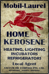 Mobil Laurel Home Kerosene Retro Metal Sign - 400 x 600mm