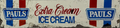Paul's Ice Cream Retro Metal Sign - 800 x 200mm