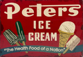 Peters Ice Cream Bugundy Retro Metal Sign - 600 x 400mm