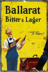 Ballarat Bitter Lager Retro Metal Sign - 400 x 600mm