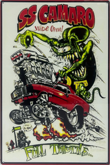 Rat Fink SS Camaro Full Throttle Retro Metal Sign - 400 x 600mm