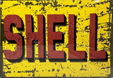 Shell Distressed Retro Metal Sign - 810 x 555mm