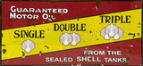 Shell Triple Retro Metal Sign - 810 x 380mm