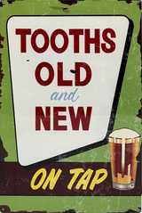 Tooth Old & Retro Metal Sign - 400 x 600mm