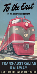 Trans Australian Railways Retro Metal Sign - 300 x 600mm