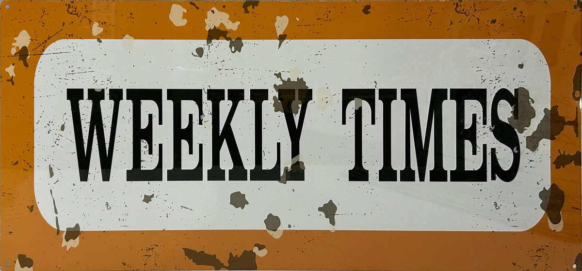 Weekly Times Retro Metal Sign - 600 x 300mm