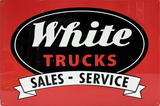 White Trucks Sales and Service Retro Metal Sign - 600 x 400mm