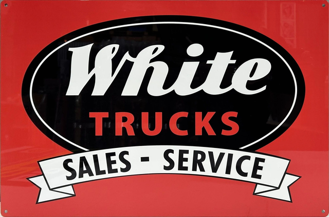 White Trucks Sales and Service Retro Metal Sign - 600 x 400mm
