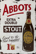 Abbots Stout Retro Metal Sign - 400 x 600mm