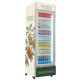 Custom Branded Bar Fridge | 370L Shopfront Tower — branded example: 370l - brewers orchard - custom branded fridge