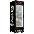 Custom Branded Bar Fridge | 370L Shopfront Tower — branded example: 370l - lady parts automotive - custom branded fridge