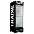 Custom Branded Bar Fridge | 370L Shopfront Tower — branded example: 370l - tradie - custom branded fridge