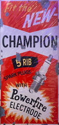 Champion Spark Plugs 5 Rib Retro Metal Sign - 380 x 810mm