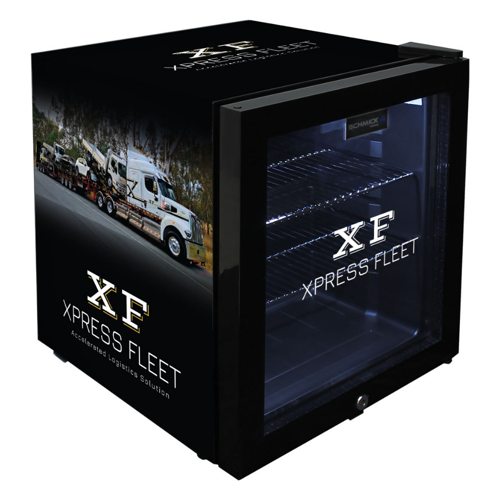 Custom Branded Bar Fridge | 50L Counter Cube — branded example: 50l - Custom Vinyl Wrapped Branded Fridge - Example 34