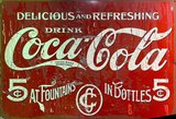 Coca Cola Retro Metal Sign - 810 x 555mm