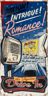 Drive IN Theatre Retro Metal Sign - 380 x 810mm