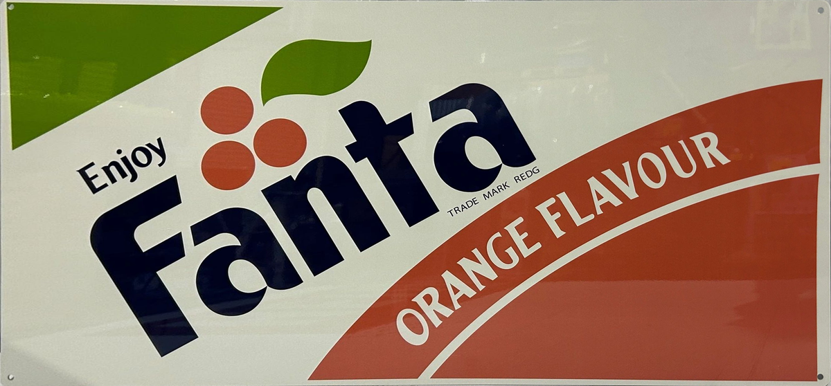 Fanta Retro Metal Sign - 600 x 300mm