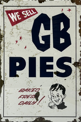 GB Pies Retro Metal Sign - 400 x 600mm