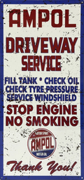 Ampol Driveway Service Retro Metal Sign - 380 x 810mm