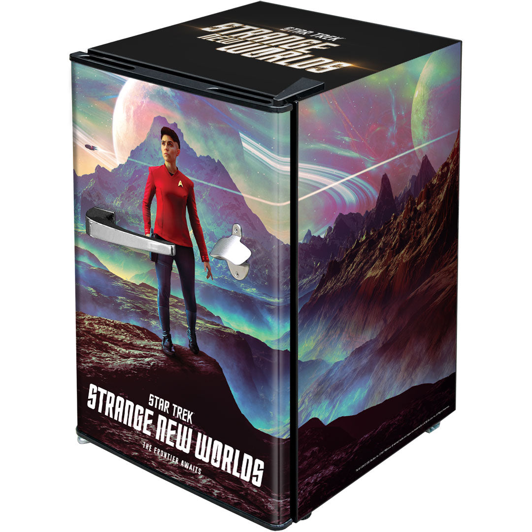 Star Trek Strange New Worlds 'Ortegas' Design Retro Mini Bar Fridge 70 Litre Schmick Brand With Opener - BC70B-RET-ST-SNW10
