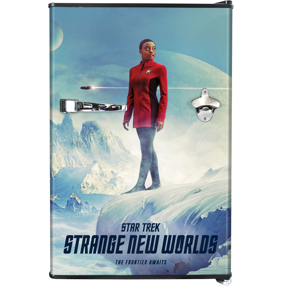 Star Trek-Strange New Worlds 'Uhura' Design Retro Mini Bar Fridge 70 Litre Schmick Brand With Opener - BC70B-RET-ST-SNW8