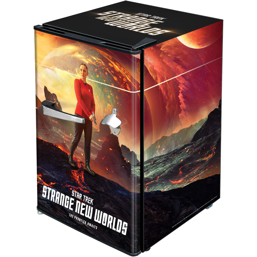 Star Trek-Strange New Worlds 'La'an' Design Retro Mini Bar Fridge 70 Litre Schmick Brand With Opener - BC70B-RET-ST-SNW9