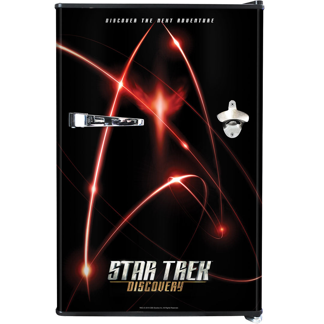 Star Trek Discovery Design Retro Mini Bar Fridge 70 Litre Schmick Brand With Opener - BC70B-RET-STD-02