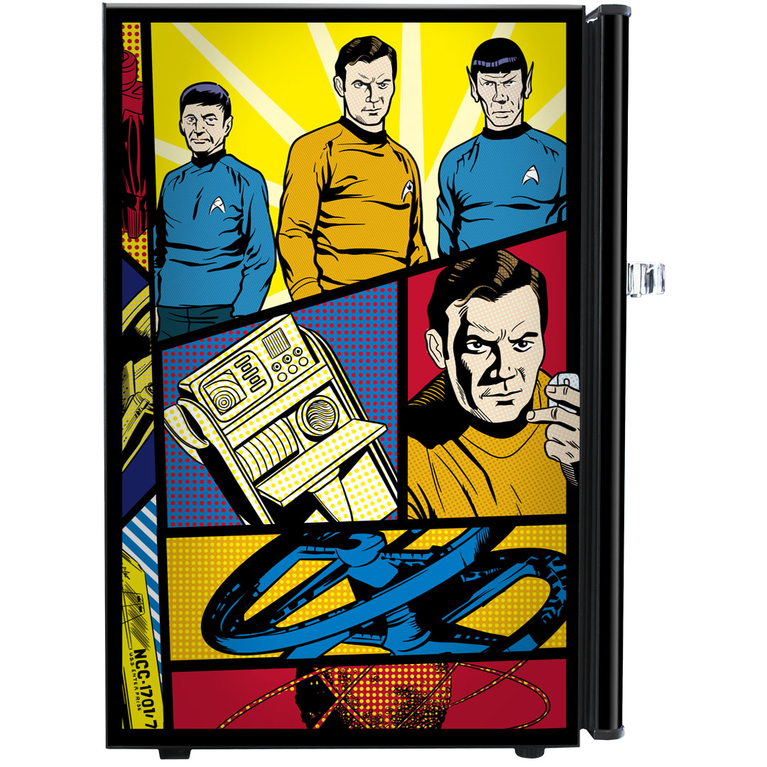 Star Trek Original (Comic Style) Design Retro Mini Bar Fridge 70 Litre Schmick Brand With Opener - BC70B-RET-STO1