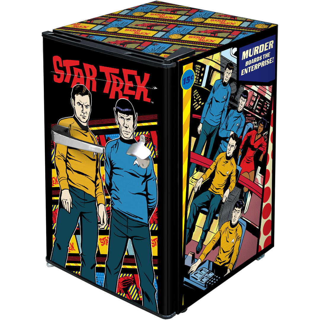 Star Trek Original (Comic Style) Design Retro Mini Bar Fridge 70 Litre Schmick Brand With Opener - BC70B-RET-STO1