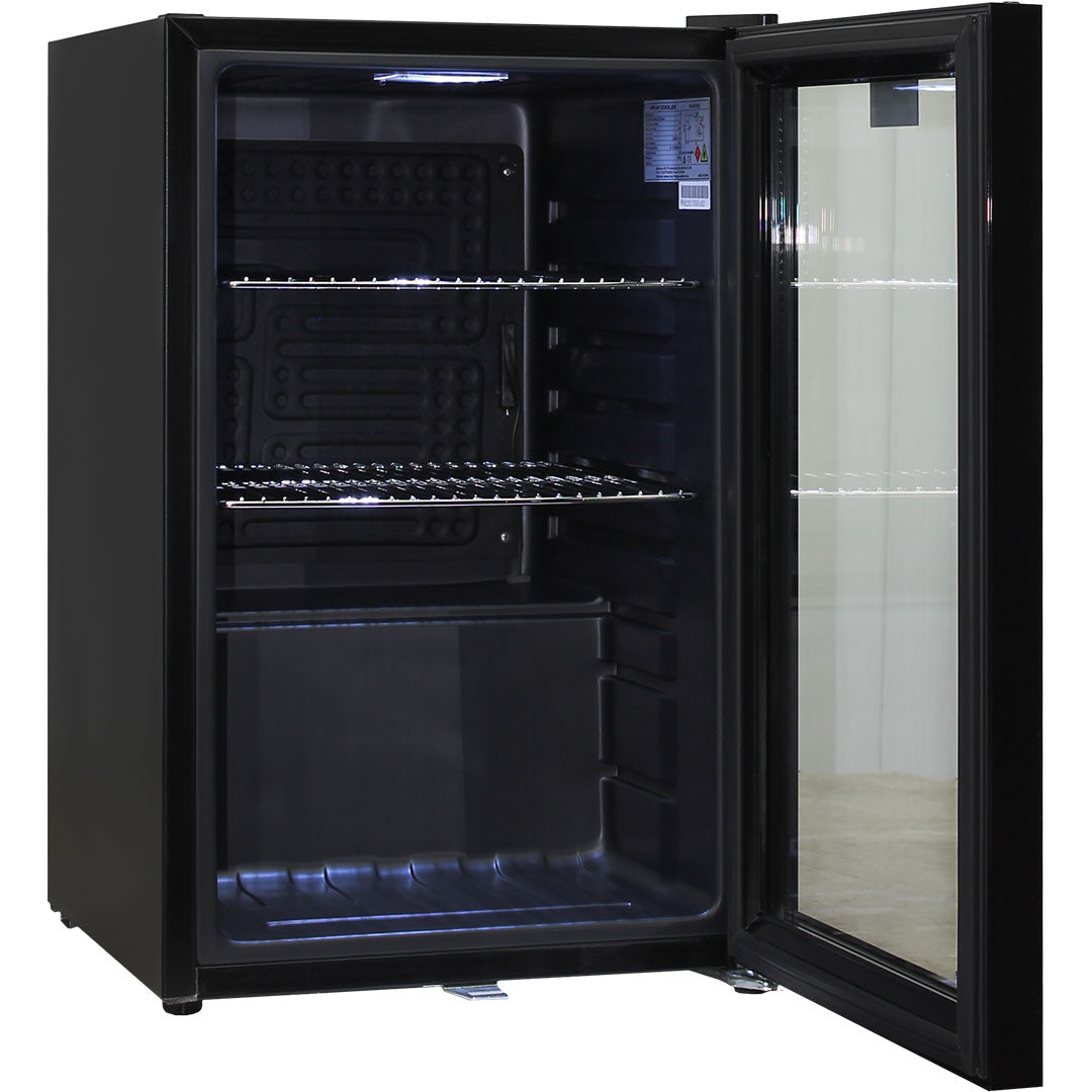 Schmick HUS-SC70-B - Black Tropical Double Glazed Glass Door Bar Fridge