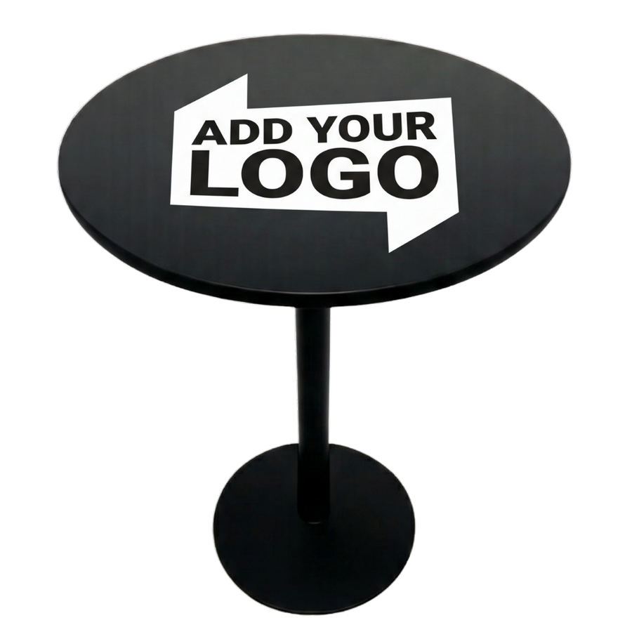 Custom Branded Bar Table | Gas-Lift Adjustable Height - Black
