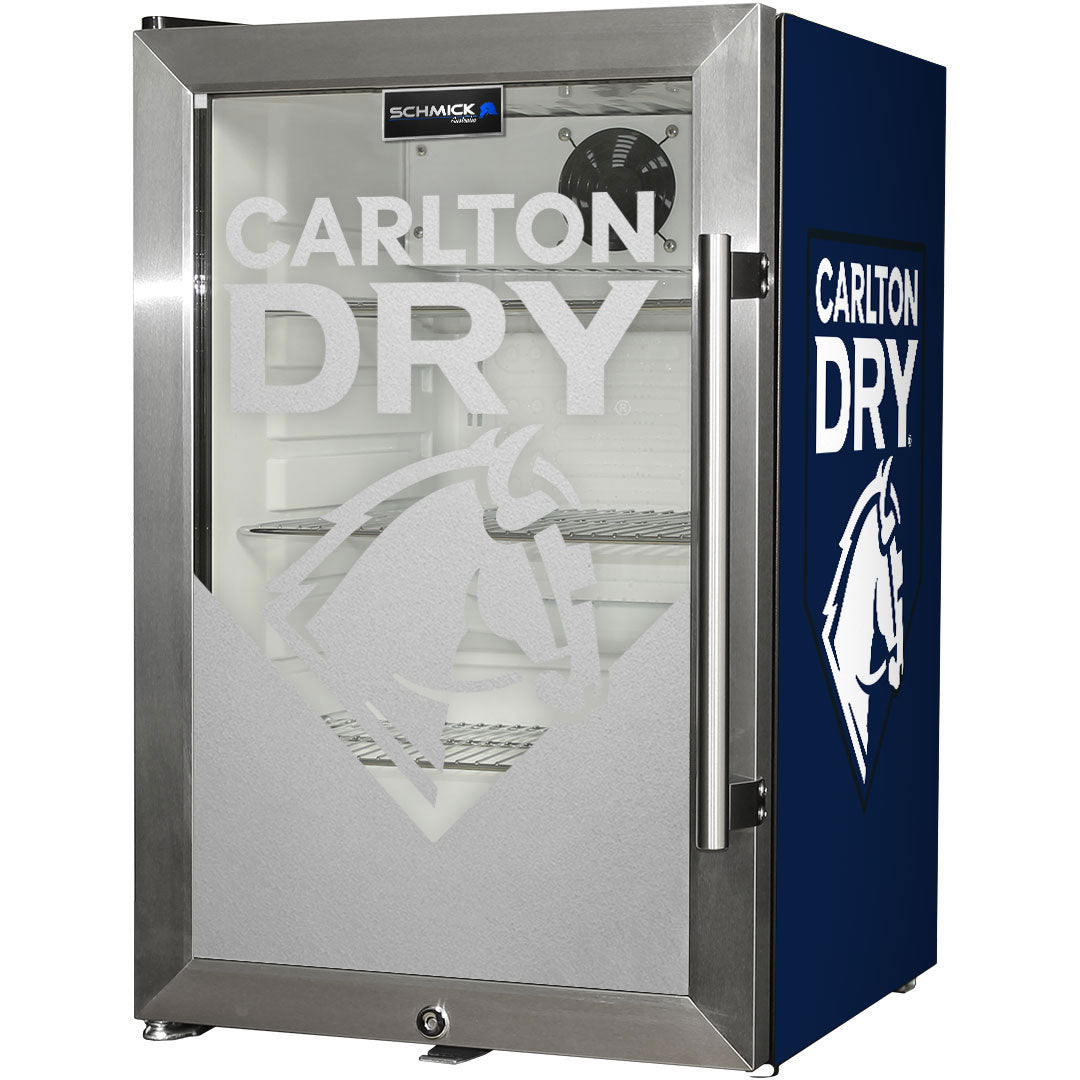 Carlton Dry Stainless Steel Glass Door Bar Fridge – 70 Litres - EC68L-SSH-DRY