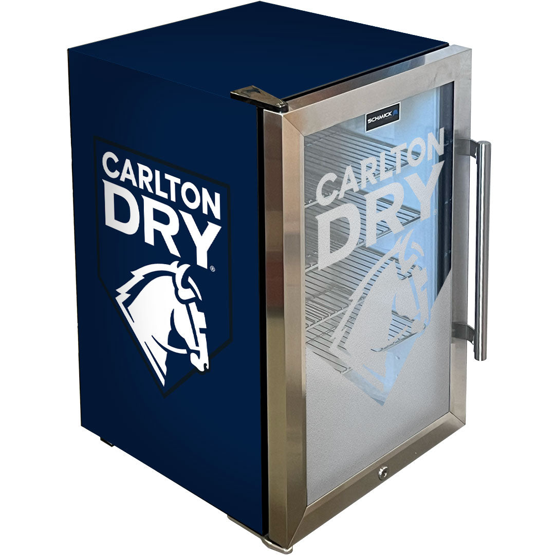 Carlton Dry Stainless Steel Glass Door Bar Fridge – 70 Litres - EC68L-SSH-DRY