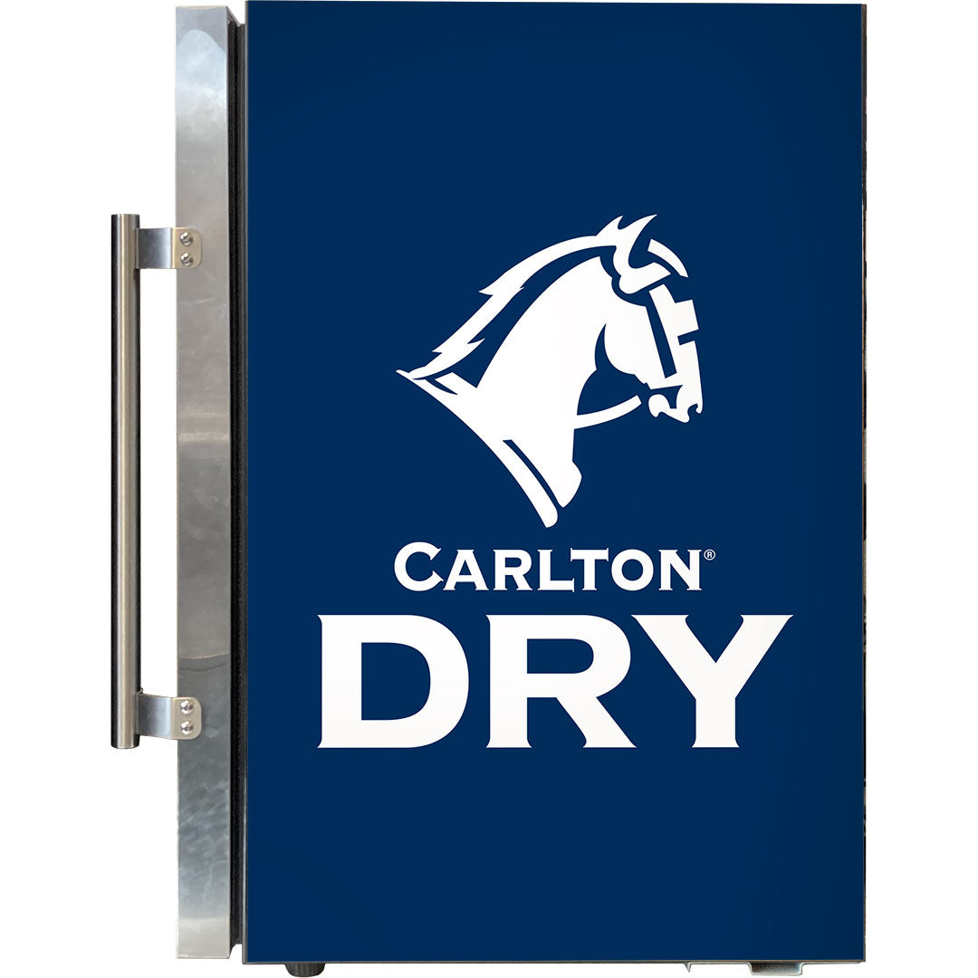 Carlton Dry Tropical Glass Door Mini Bar Fridge - 80 Cans Left Hinged EC68L-SSH-DRY