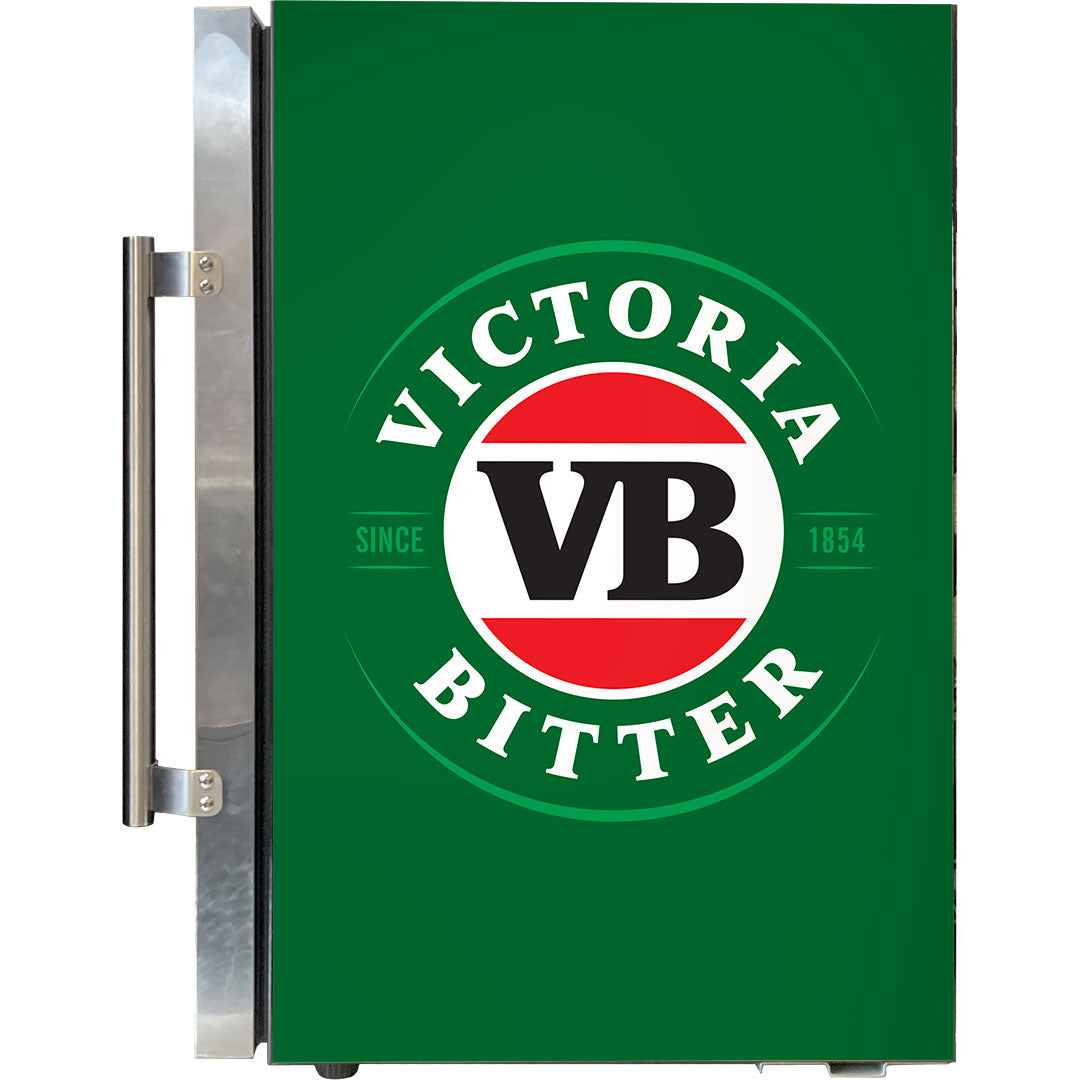VB Tropical Glass Door Mini Bar Fridge Chromed Adjustable Shelves Blue Led Light And Holds 80 Cans - Model EC68L-SSH-VB-V1