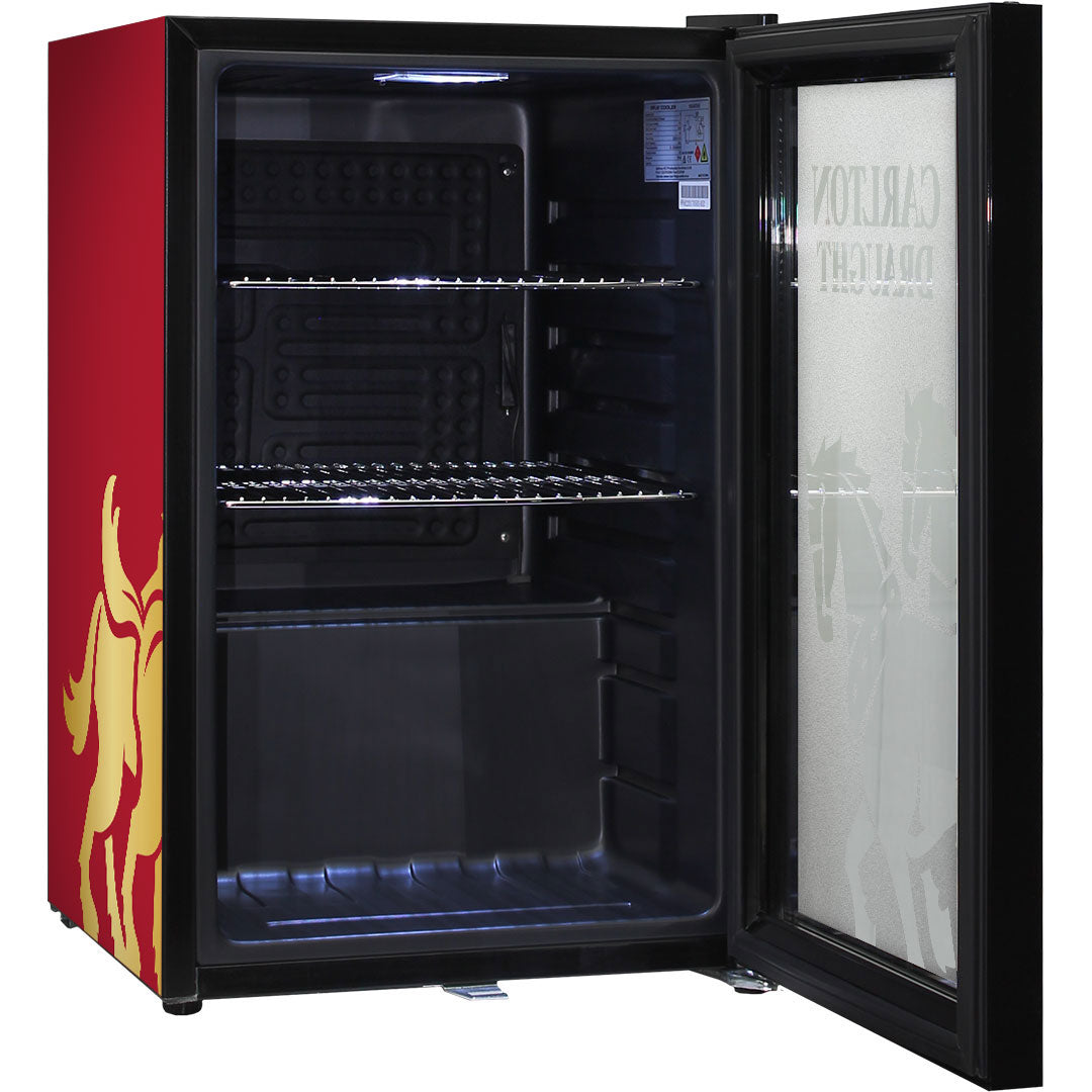 Carlton Draught v3  Branded Glass Door Bar Fridge With Cool Frosted Door Logo - Model SC70-B-DRAUGHT-V3