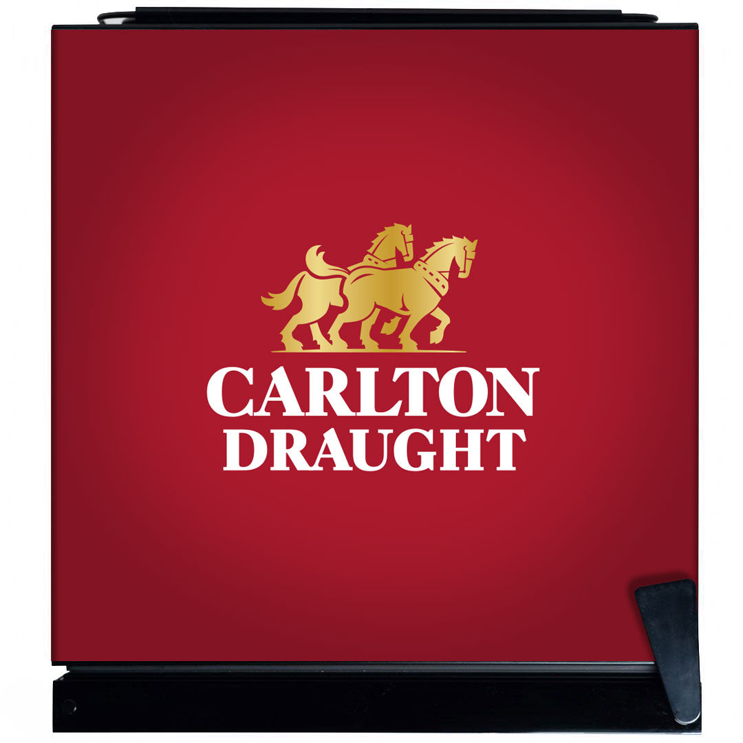 Carlton Draught v3  Branded Glass Door Bar Fridge With Cool Frosted Door Logo - Model SC70-B-DRAUGHT-V3