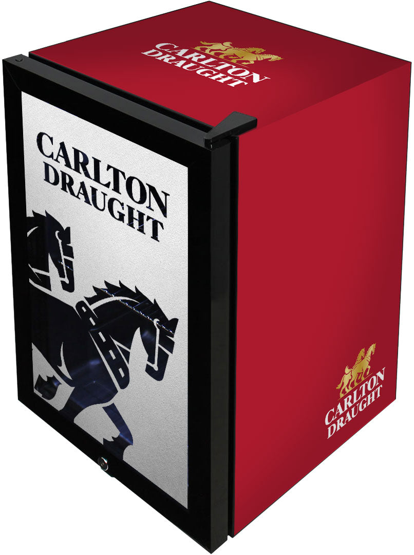 Carlton Draught v3  Branded Glass Door Bar Fridge With Cool Frosted Door Logo - Model SC70-B-DRAUGHT-V3