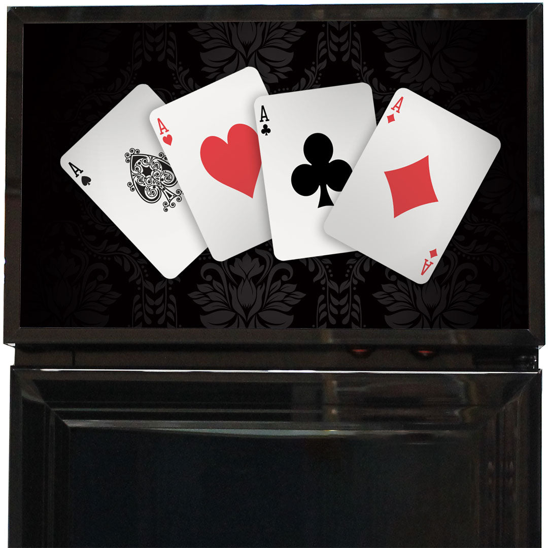 Branded Skinny Upright Bar Fridge With Playing Card Design - SS-P160FA-PC