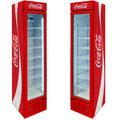Coca Cola Skinny Upright Glass Door Bar Fridge Triple Glazed LOW E Glass, Lock And LED Light Box - Model SK160R-CCR