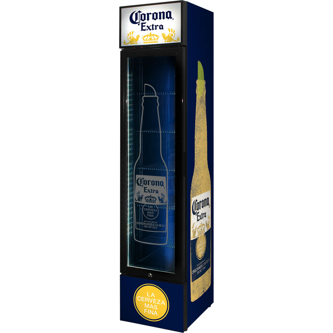 Corona Branded Skinny Upright Bar Fridge - SS-P160-CORONA
