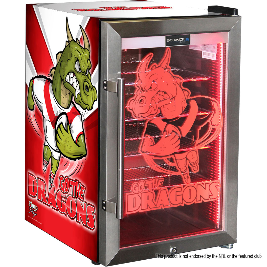 Dragons Rugby Team Design Club branded bar fridge