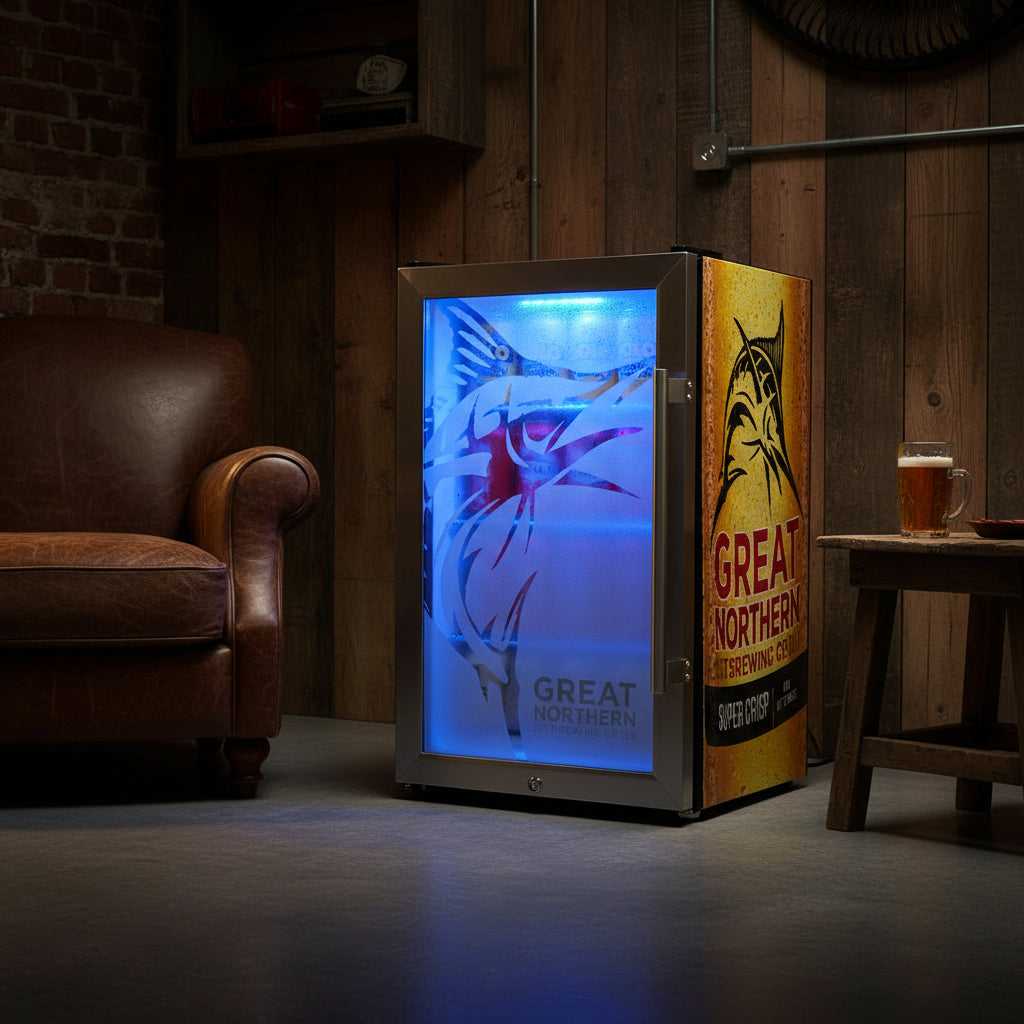 70 Litre Great Northern Super Crisp Bar Fridge - Stainless Steel - Glass Door | EC68L-SSH-CRISP lifestyle image