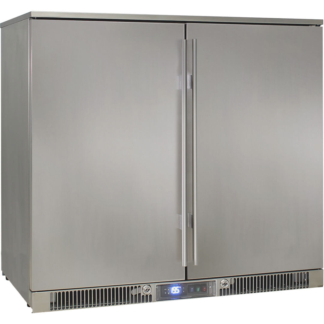 Rhino ENV2H-SD - Best Outdoor Bar Fridge - 2 Door - 316 Marine Grade Stainless - 248 Litres - King’s Choice Winner