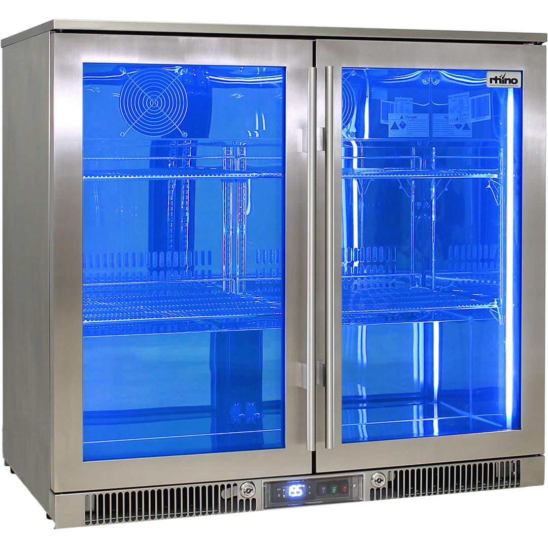 Rhino ENV2H-SS - Outdoor Bar Fridge Coldest Beer 43ºC+ Best Alfresco 316 Marine Grade Stainless Quiet With No Condensation