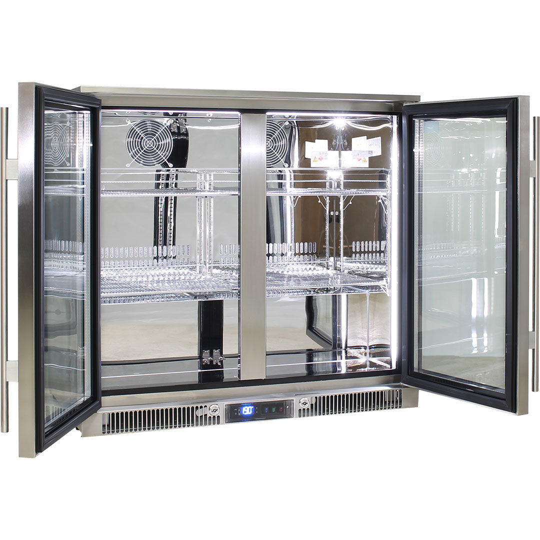 Rhino 248L Heated Glass 2 Door - 316 Marine Grade Stainless - King’s Choice Winner - ENV2H-SS