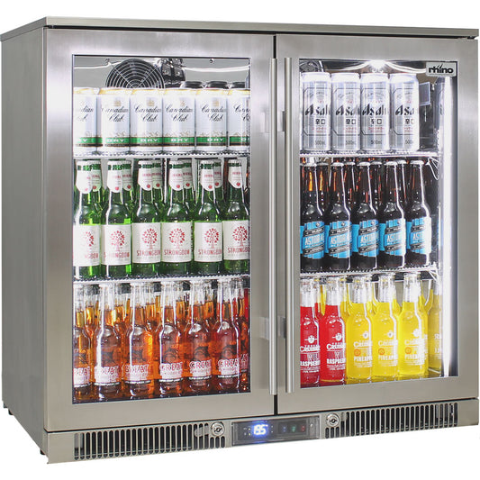 Rhino 248L Heated Glass 2 Door - 316 Marine Grade Stainless - King’s Choice Winner - ENV2H-SS